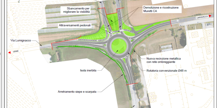 Finalmente la rotonda nell’incrocio pericoloso di Udine