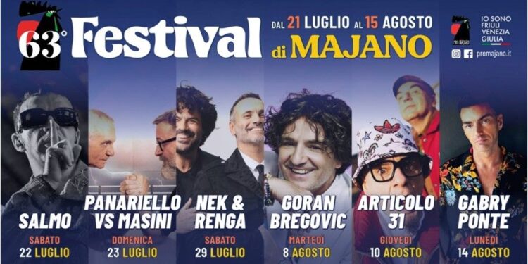Salmo, Panariello, Masini, Renga e Nek al festival di Majano