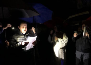 Marcia della Pace sotto la pioggia, il 31 dicembre 2023 a Zuglio