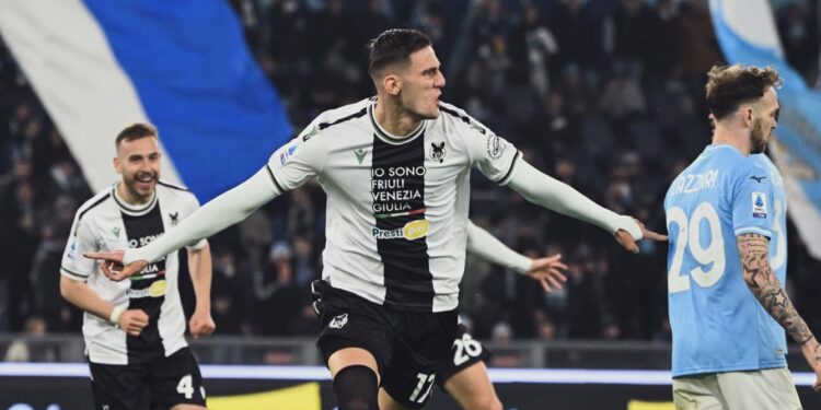 Che Udinese! All’Olimpico di Roma batte la Lazio 1-2