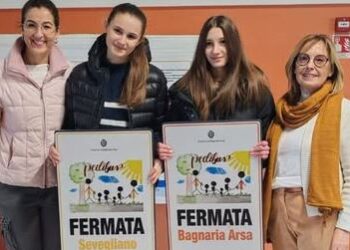 Bagnaria Arsa. Tabelle del “Pedibus” realizzate da alcune ex alunne della Primaria