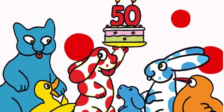 La Pimpa par furlan ae mostre che e fâs fieste pai 50 agns de cjiçute a balins