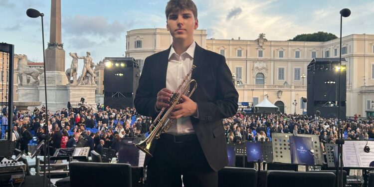 Da Pozzuolo alla Festa della Repubblica a Roma. Cristiano Brusini: «Che gioia suonare davanti a Mattarella»